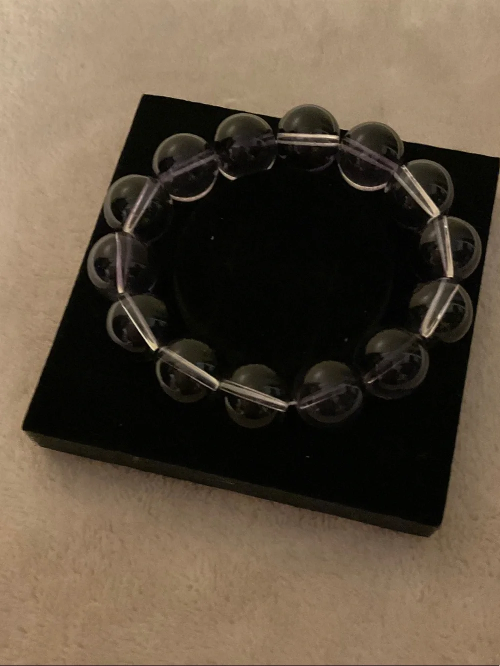 Amethyst Beaded Stretch Bracelet - Purple